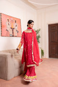 Crimson Kurta & Gharara 3 Piece
