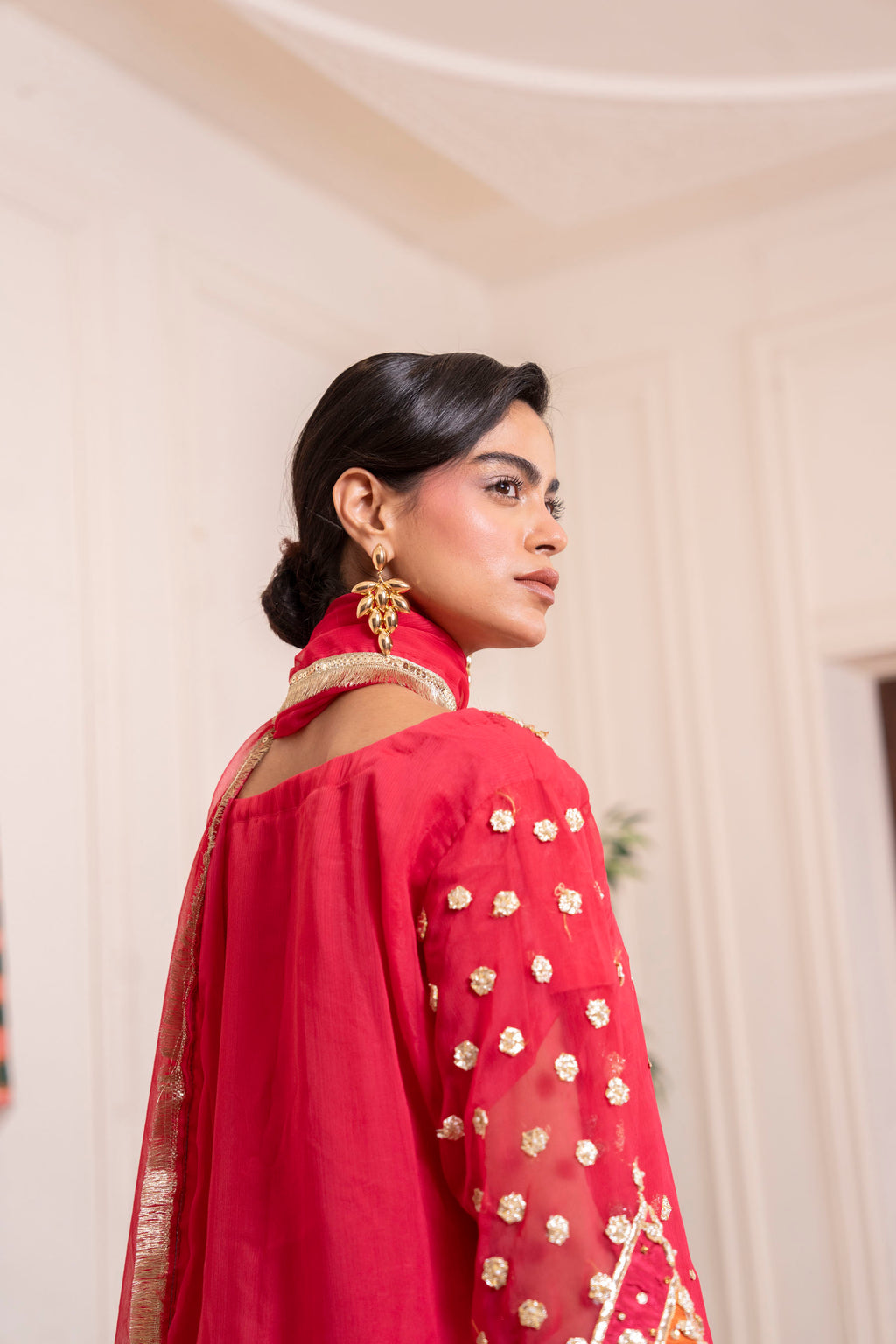 Crimson Kurta & Gharara 3 Piece